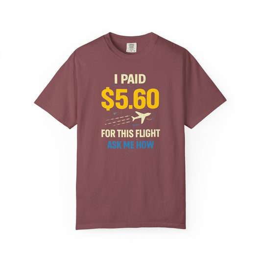 $5.60 Flight Credit Card Points Miles Travel Graphic T-shirt