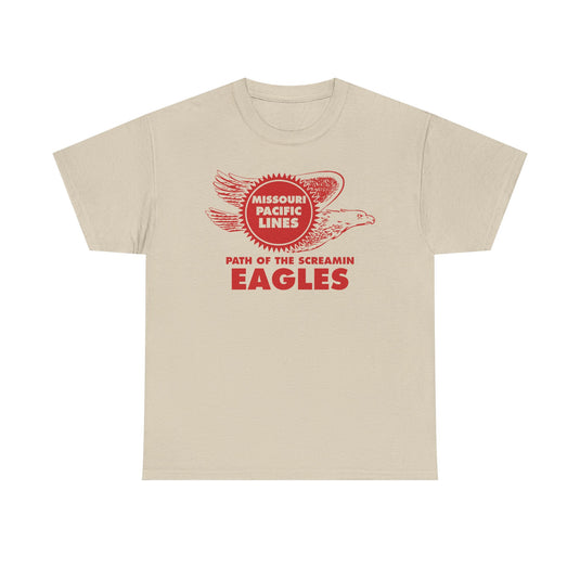 Missouri Pacific Lines Screaming Eagles Railroad Logo Vintage T-Shirt