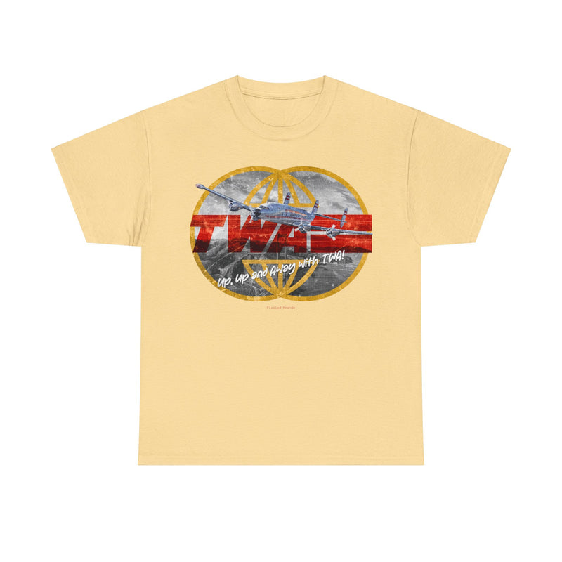 Load image into Gallery viewer, TWA Transworld Airline Up Up and Away Nostalgic Retro Logo T-shirt
