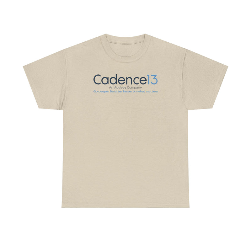 Load image into Gallery viewer, Cadence13 T-Shirt Defunct Audacy Podcast Company Go Deeper Smarter Faster TeeRetry

