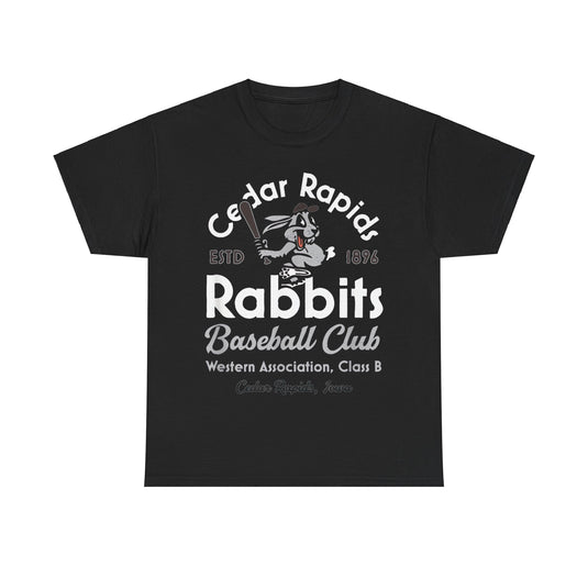 Cedar Rapids Iowa Rabbits Nostalgic Retro Baseball Team T-shirt