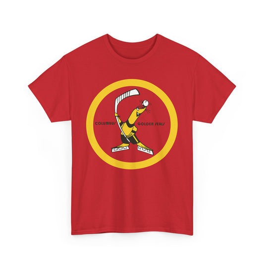 Columbus Golden Seals Hockey 1971-1973 Round Logo T-shirt