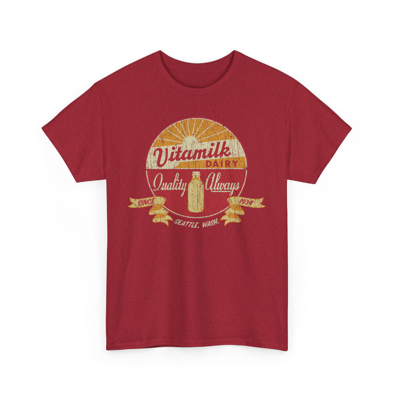 Load image into Gallery viewer, Vitamilk Dairy Seattle Washington 1934 Quality Always Milk Company Logo T-shirt
