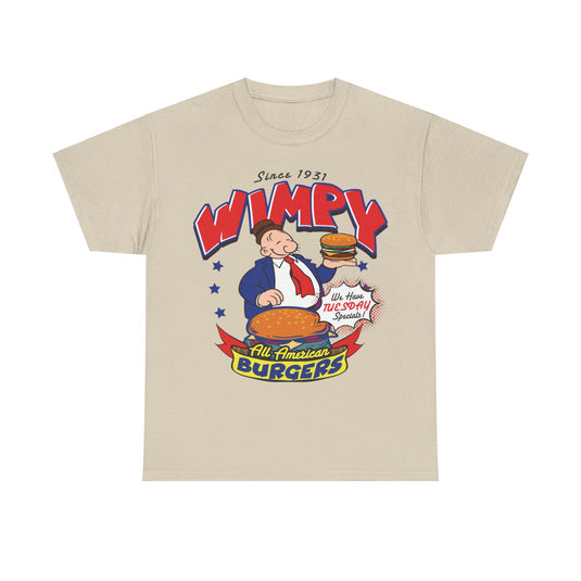 Wimpy All American Burgers Est 1931 Restaurant T-shirt