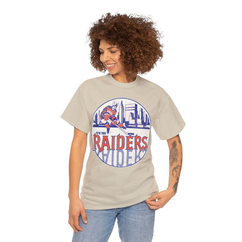 Load image into Gallery viewer, New York Raiders Logo Nostalgic Hockey T-shirt
