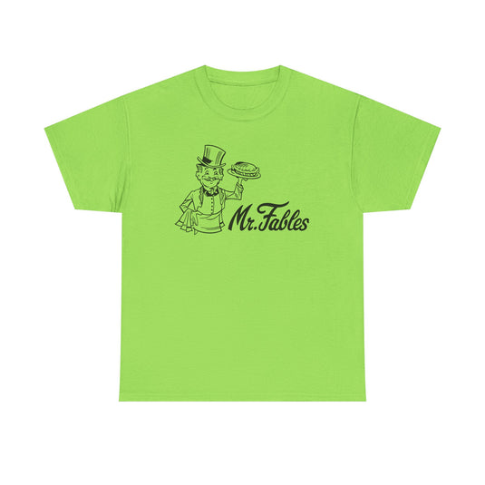 Mr. Fables T-Shirt - Fast Food Restaurant Industry Defunct Logo Tee