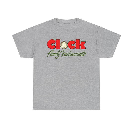 Clock Family Restaurants Vintage Diner Classic Restaurant Logo T-Shirt