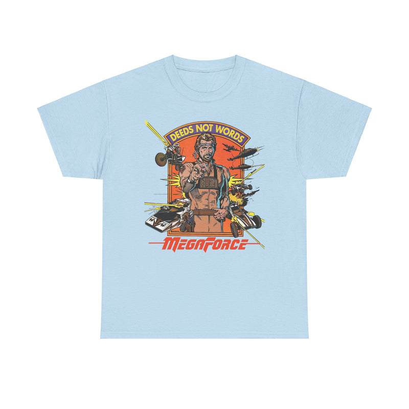 Load image into Gallery viewer, Megaforce Deeds Not Words 1982 Movie T-shirt
