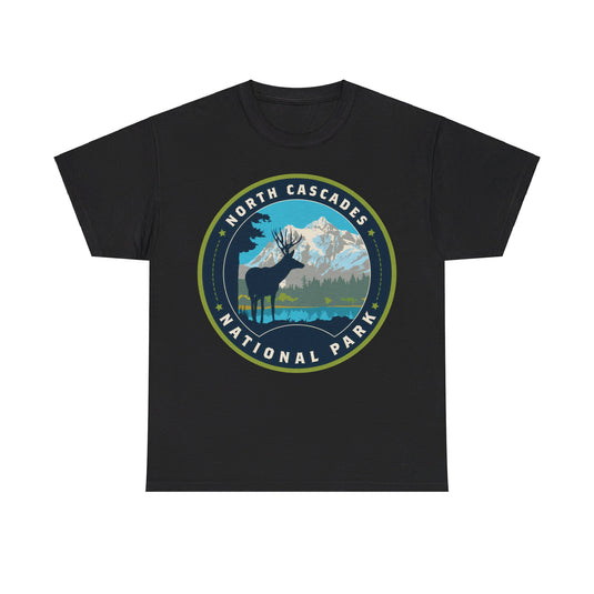 North Cascades National Park Washington Round Logo T-shirt