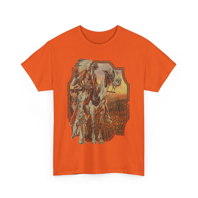 Load image into Gallery viewer, Native Sunset 1973 Native American Indian Horseback T-shirt
