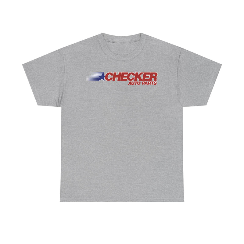 Load image into Gallery viewer, Checker Auto Parts Blue Star Red Logo Vintage T-Shirt
