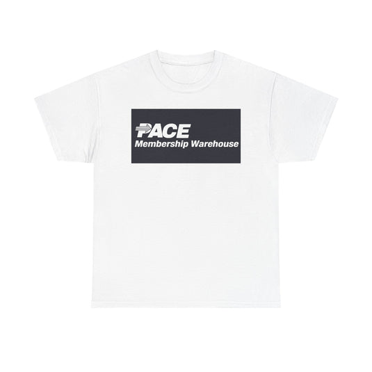 PACE Membership Warehouse Club Navy Blue Logo Bulk Shopping Nostalgic T-shirt