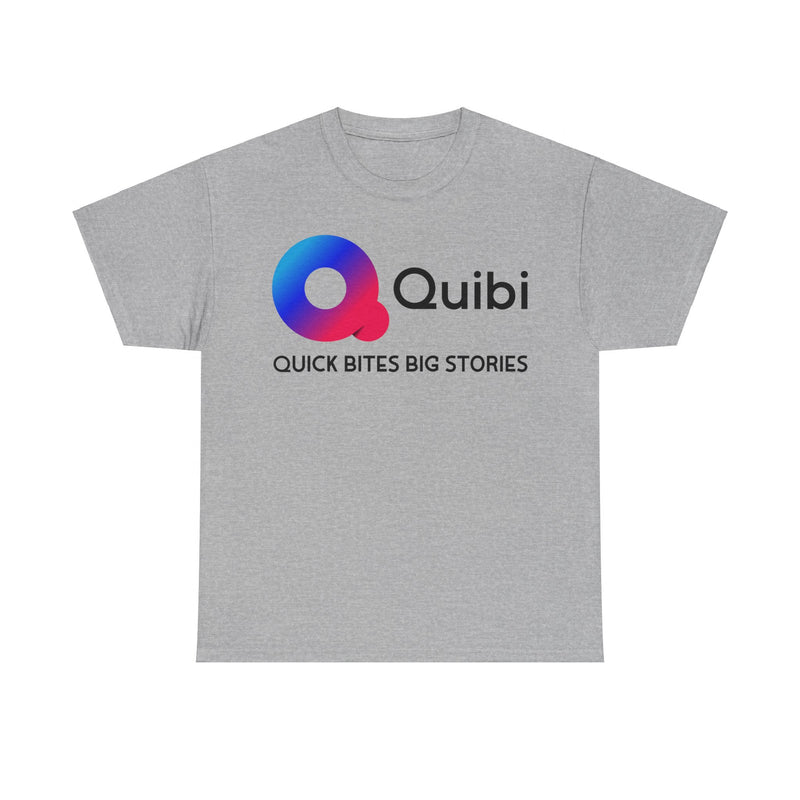 Load image into Gallery viewer, Quibi Quick Bites Big Stories Nostalgic Televison Logo T-Shirt
