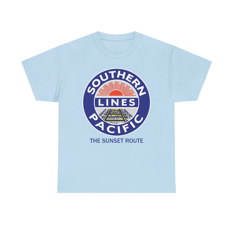 Load image into Gallery viewer, Southern Pacific Lines Sunset Route Railroad Logo Vintage T-Shirt

