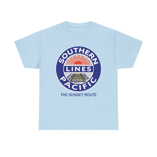 Southern Pacific Lines Sunset Route Railroad Logo Vintage T-Shirt