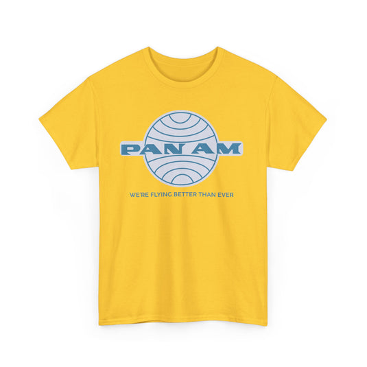 Pan Am Classic Blue Globe Logo Flying Better Than Ever T-shirt