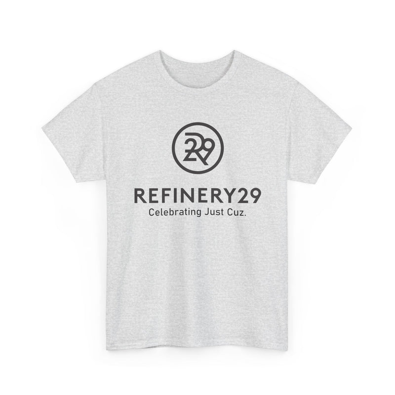 Load image into Gallery viewer, Refinery29 Celebrating Just Cuz T-Shirt Media Brand Logo Tee
