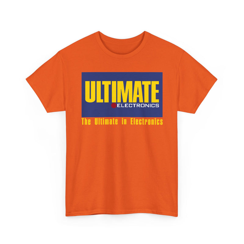 Load image into Gallery viewer, Ultimate Electronics The Ultimate in Electronics Blue Yellow Logo T-shirt
