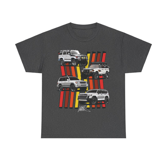 Toyota Land Cruiser Generations Retro TRD Racing Banner Car T-shirt