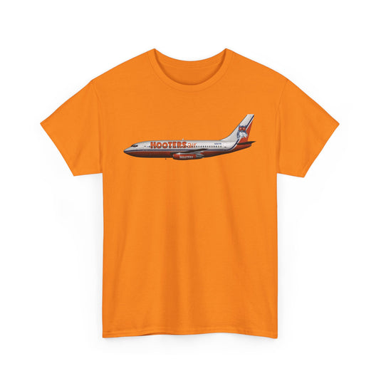 Hooters Air Orange Owl Novelty Airline Retro Aviation Memorabilia T-shirt