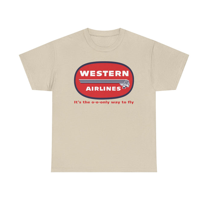Western Airlines Red Oval Indian Chief Logo Only Way To Fly T-shirt