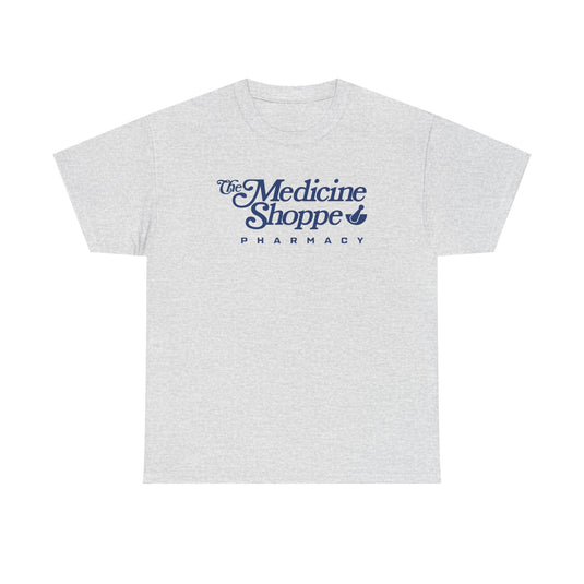 Medicine Shoppe Pharmacy T-Shirt Defunct Drugstore Bankrupt Logo Tee