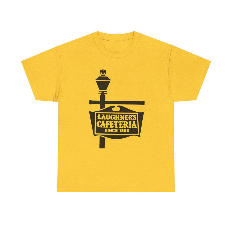 Load image into Gallery viewer, Laughner's Cafeteria T-Shirt - Restaurant Industry Bankrupt Logo Tee
