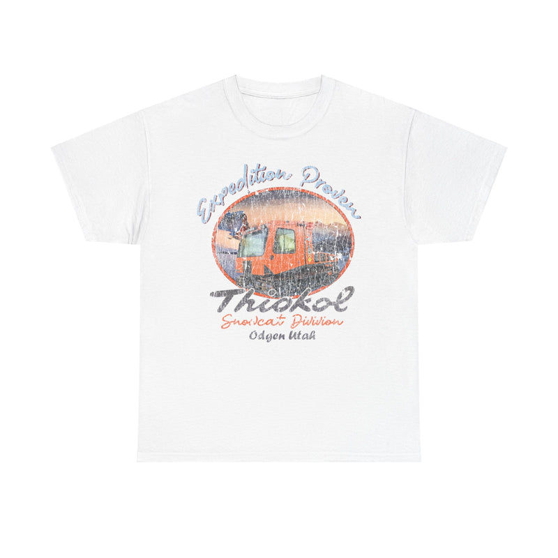 Load image into Gallery viewer, Thiokol Snowcat Division 1929 Ogden Utah Expedition Proven Snowmobile T-shirt
