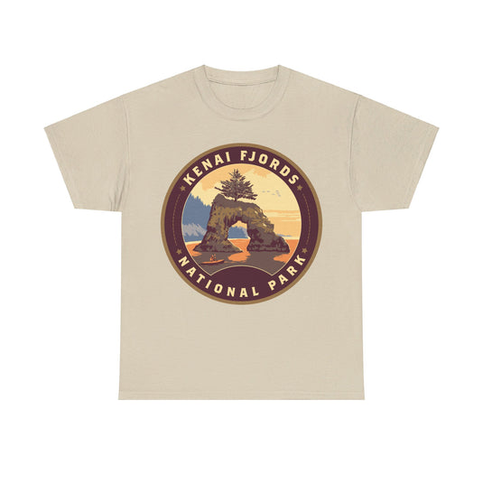 Kenai Fjords National Park Alaska Round Logo T-shirt