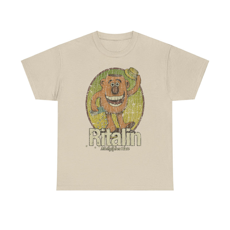 Load image into Gallery viewer, Ritalin Man 1975 Methylphenidate Advertising Logo T-shirt
