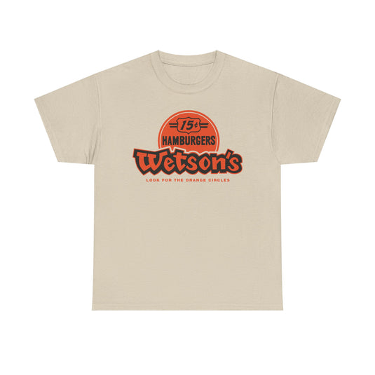 Wetson's 15¢ Hamburgers Orange Circles Vintage Logo Chain Restaurant T-Shirt