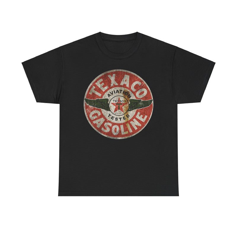 Load image into Gallery viewer, Texaco Aviation Tested Gasoline Sign 1902 Texas Oil Company T-shirt
