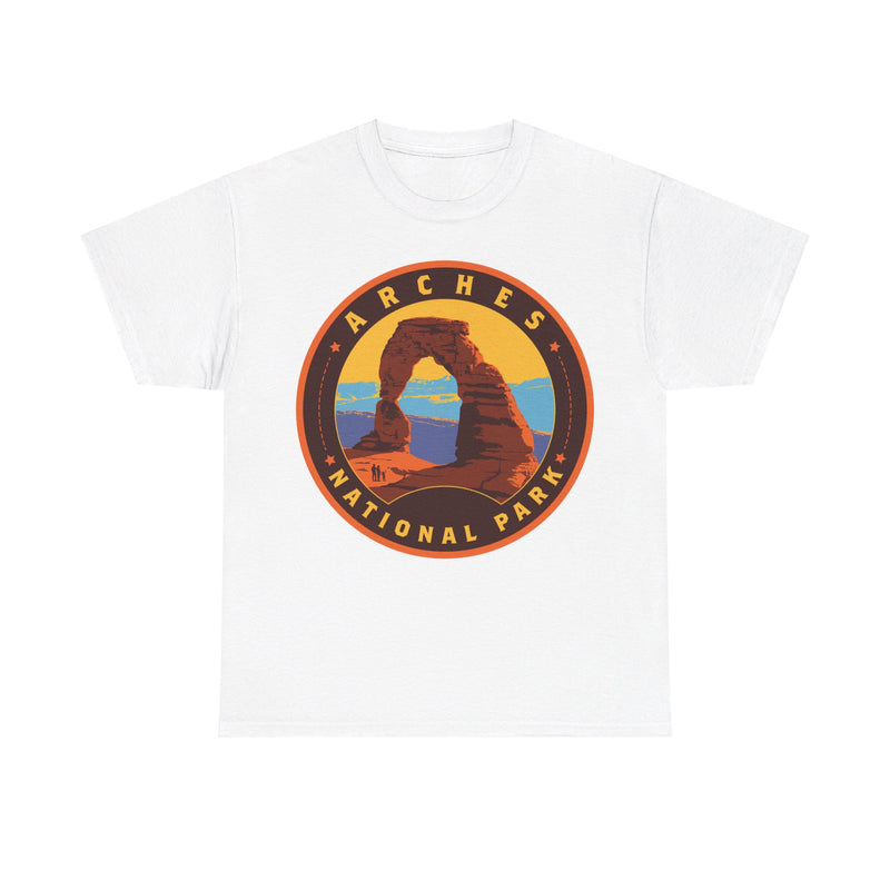 Load image into Gallery viewer, Arches National Park Utah Round Logo T-shirt
