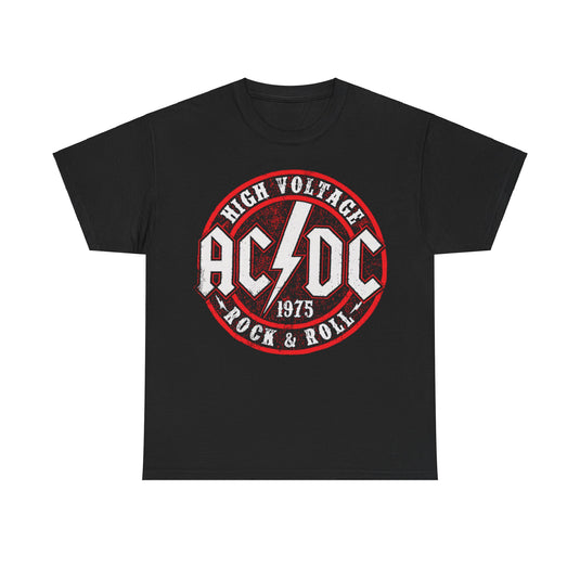 ACDC High Voltage 1975 Red Logo Music Nostalgic T-shirt