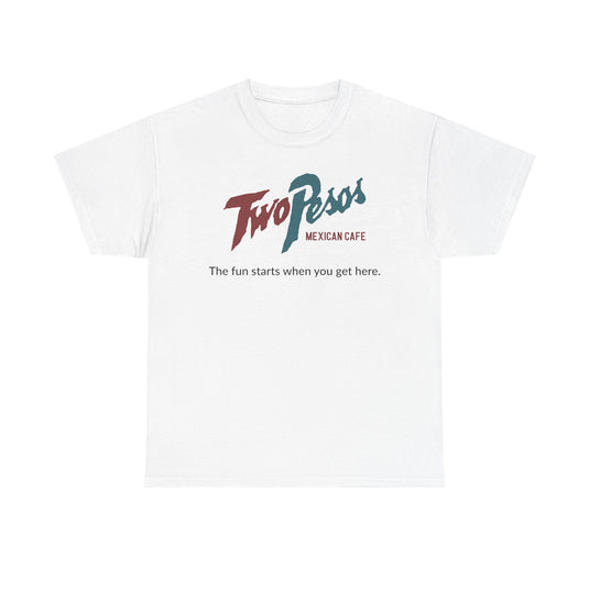 Two Pesos Mexican Cafe Vintage Restaurant Logo Chain T-Shirt