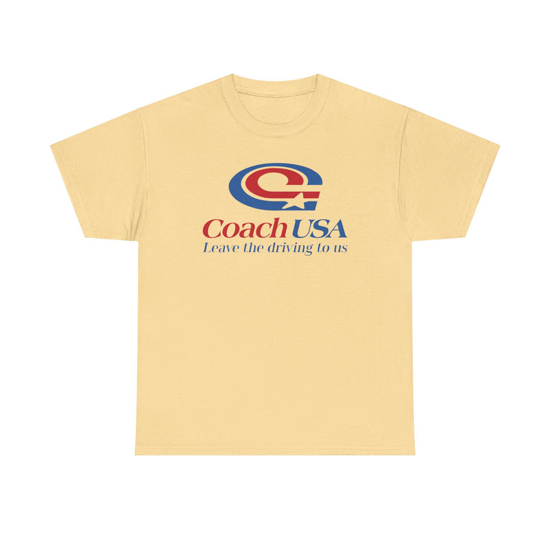 Load image into Gallery viewer, Coach USA Leave The Driving To Us Logo Graphic T-Shirt Rare Defunct Brand Tee
