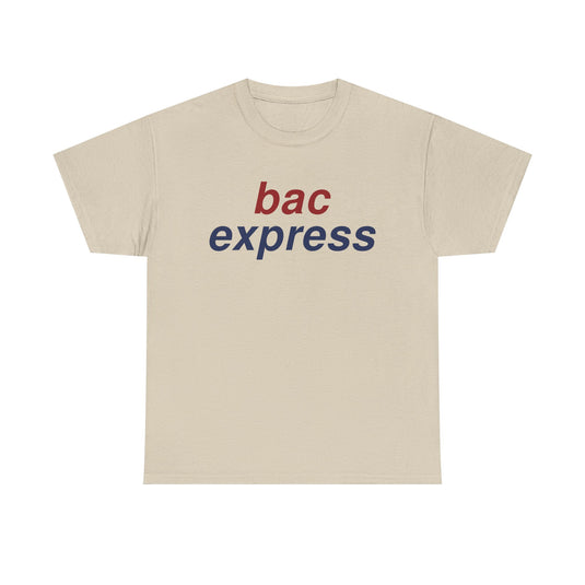 BAC Express Red Blue Two-Tone Aviation Commuter Airline Retro Logo T-shirt
