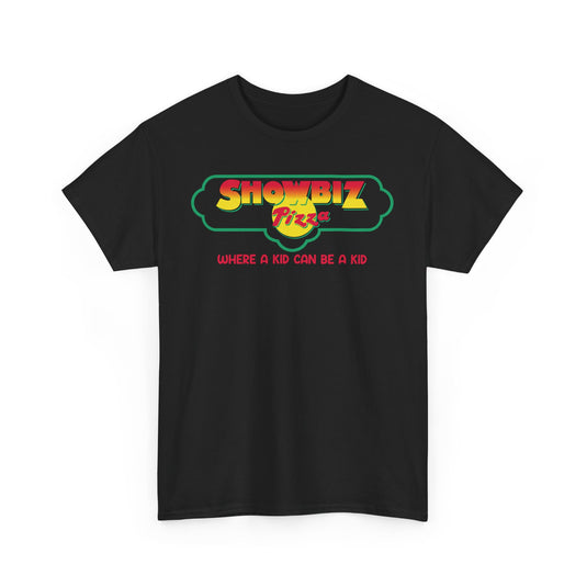 ShowBiz Pizza Where A Kid Can Be A Kid Vintage Logo Chain T-Shirt
