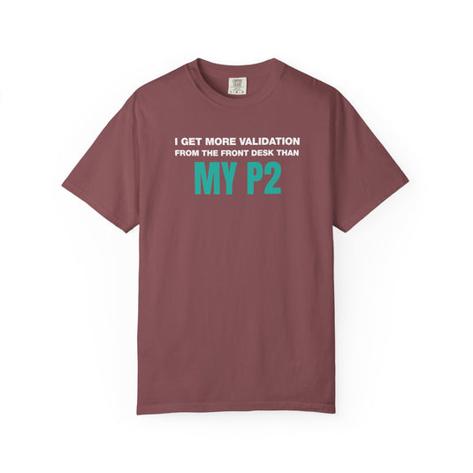 Hotel Front Desk Validation Credit Card Points Miles Teal T-shirt