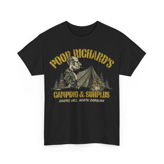 Poor Richards Camping Surplus 1968 Distressed Print T-shirt