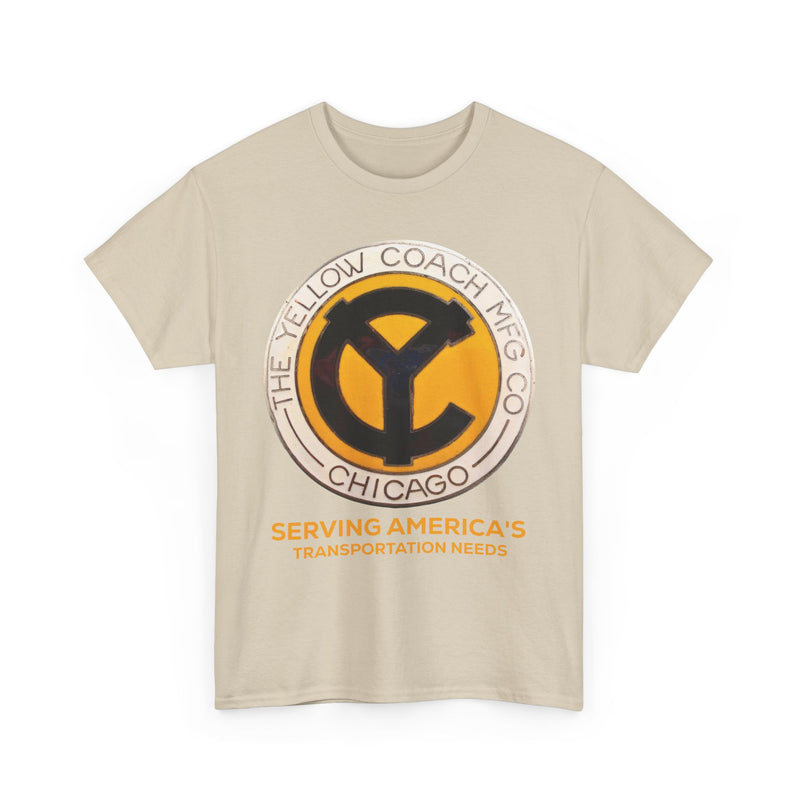 Load image into Gallery viewer, The Yellow Coach Mfg Co Chicago Serving America&#39;s Transportation Needs Vintage Logo T-shirt
