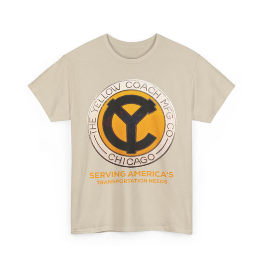The Yellow Coach Mfg Co Chicago Serving America's Transportation Needs Vintage Logo T-shirt