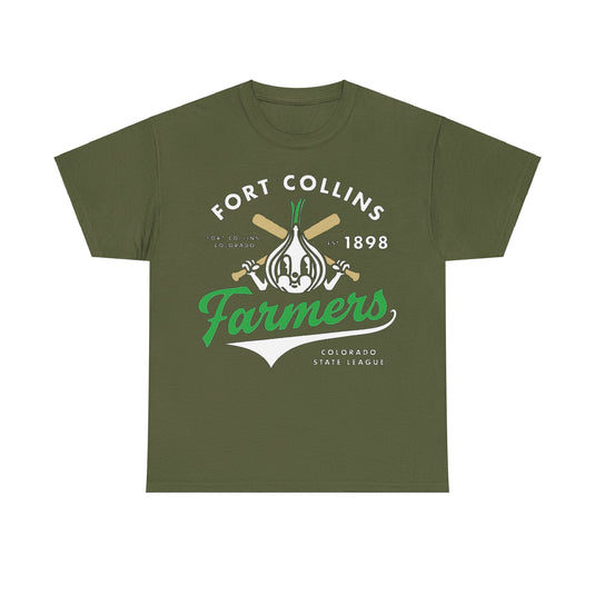 Fort Collins Colorado Farmers Nostalgic Retro Baseball Team T-shirt