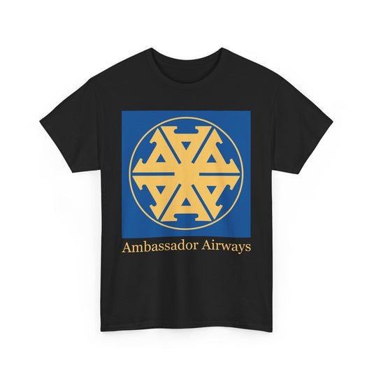 Ambassador Airways Blue Gold Emblem Classic UK Charter Airline T-shirt