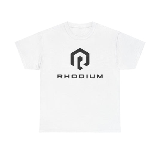 Rhodium Enterprises T-Shirt Bankrupt Crypto Company Defunct Logo Tee