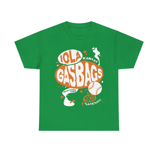 Iola Gasbags Est 1903 Kansas Baseball T-shirt