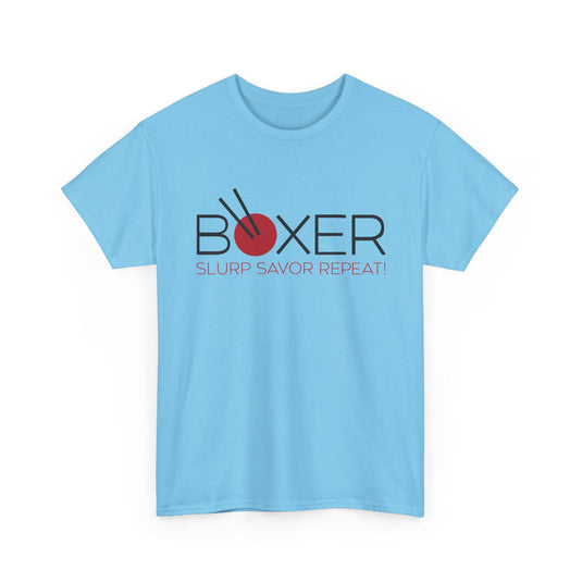 Boxer Ramen T-Shirt Defunct Restaurant Chain Slurp Savor Repeat Noodle Tee