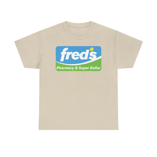 Fred's Pharmacy & Super Dollar Blue Green Retro Logo T-Shirt