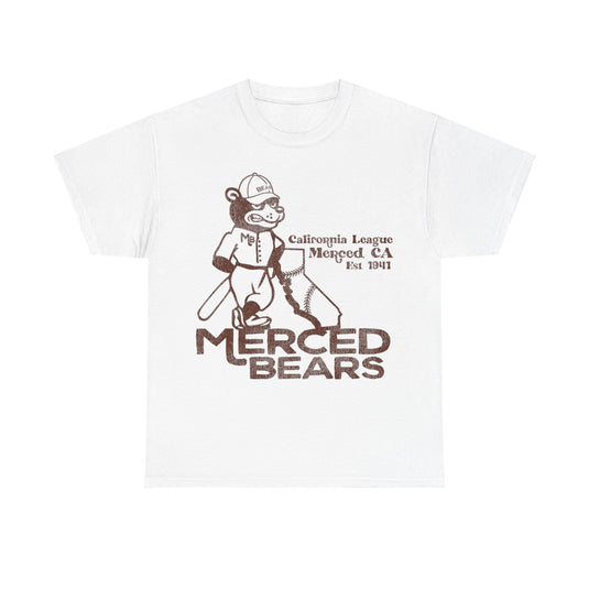 Merced Bears Nostalgic Retro Baseball Team T-shirt