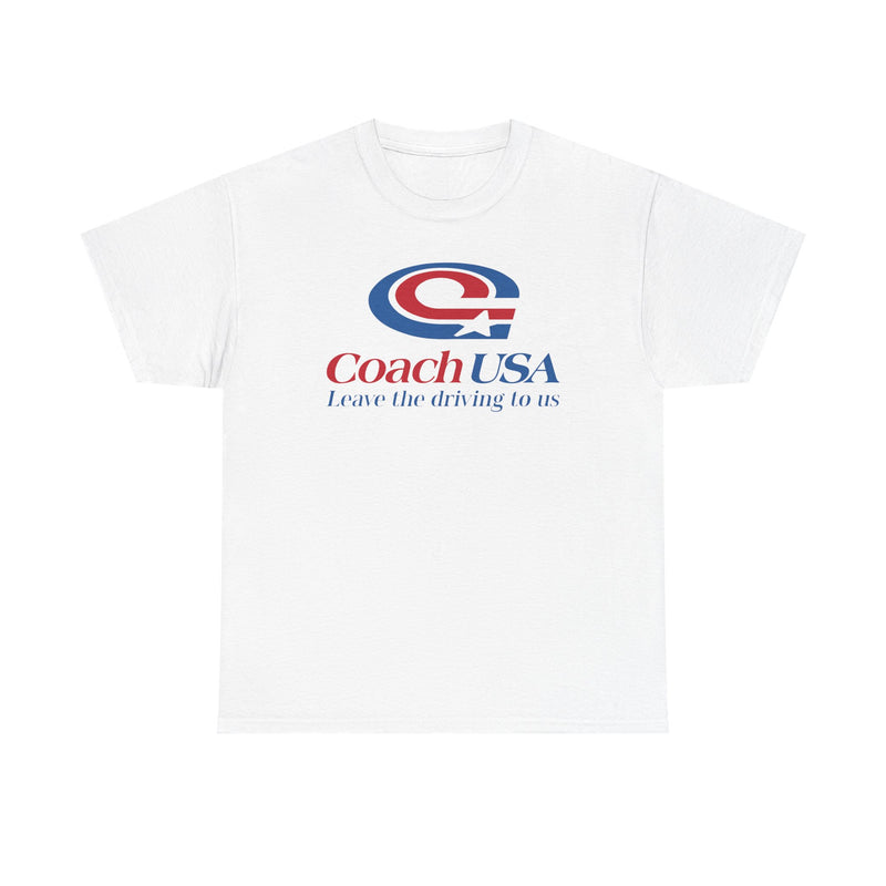 Load image into Gallery viewer, Coach USA Leave The Driving To Us Logo Graphic T-Shirt Rare Defunct Brand Tee
